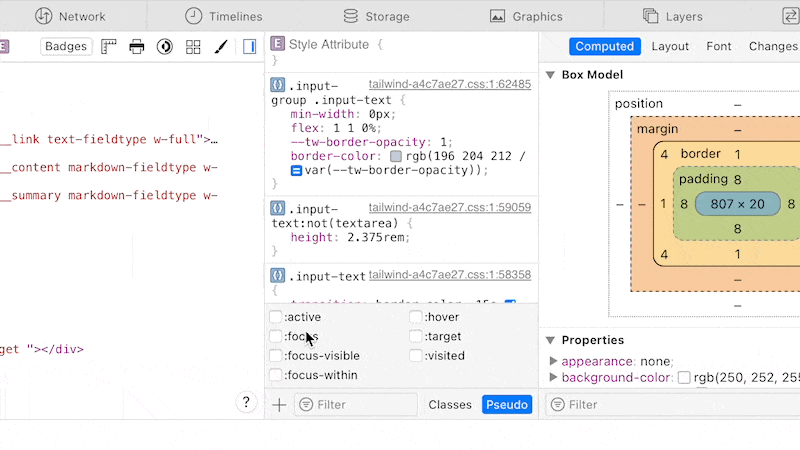 Toggling focus in devtools