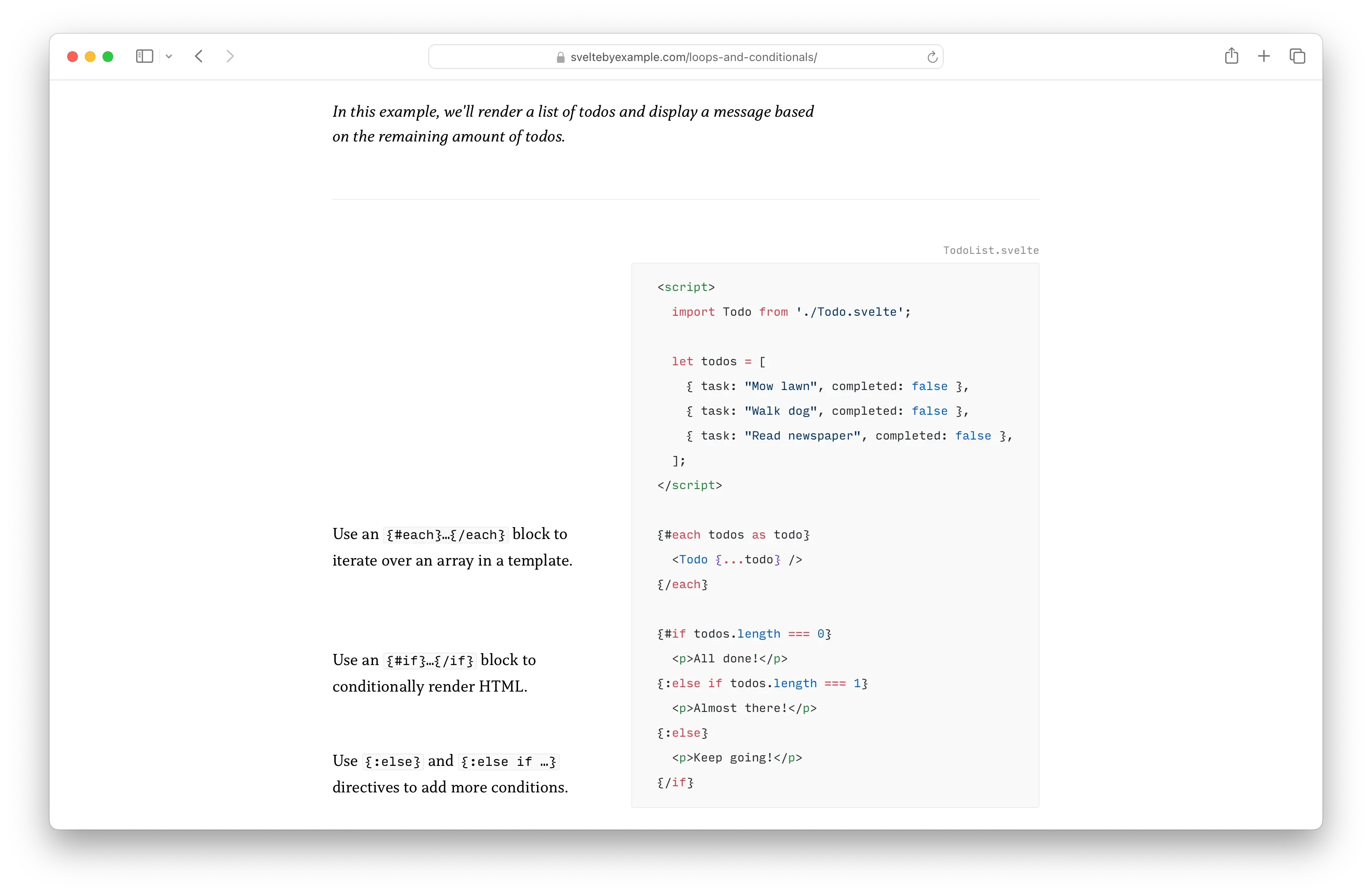 Svelte by Example screenshot